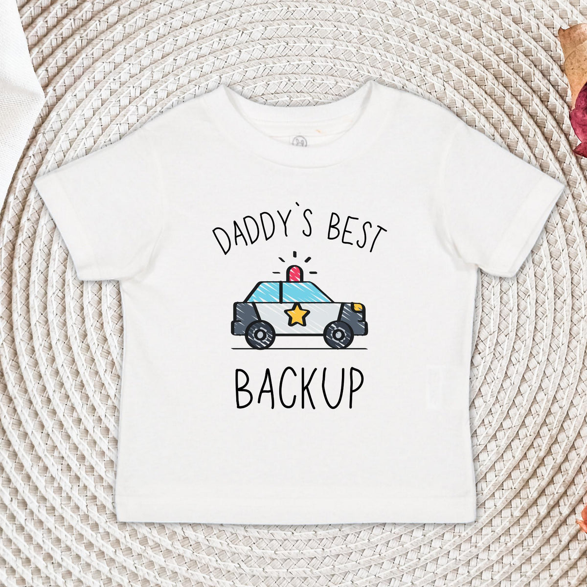 Daddy’s Backup Police Car Baby Bodysuit