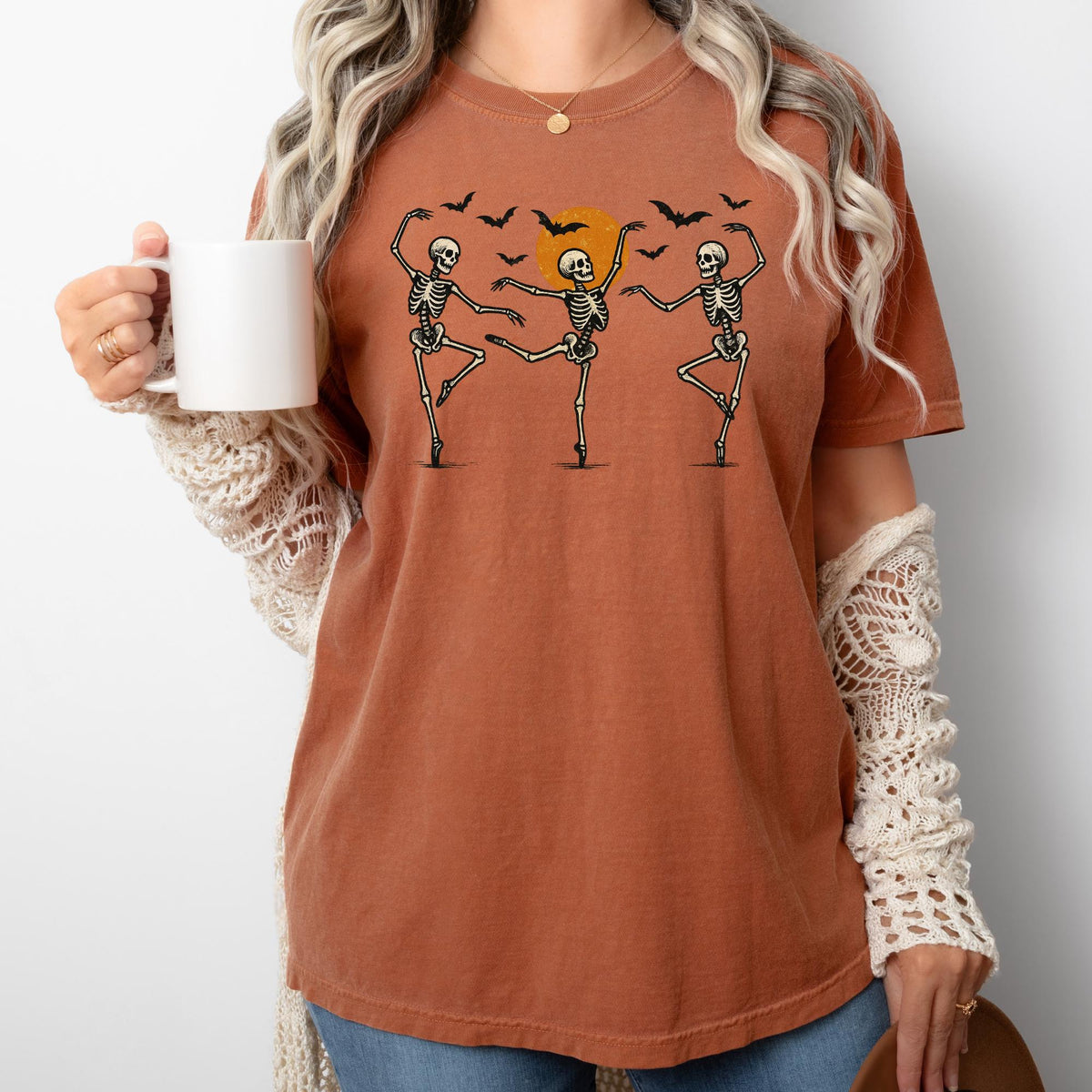 Dancing Skeleton Retro Halloween Comfort Colors® T-Shirt