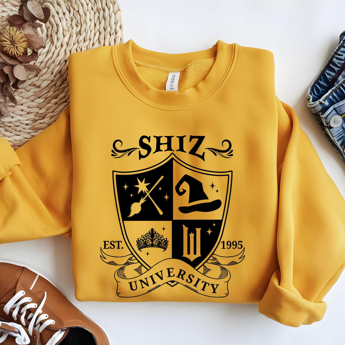 Shiz University Sweatshirt, Defy Gravity Broomstick Magic Wand Hoodie, Wizard Sweater