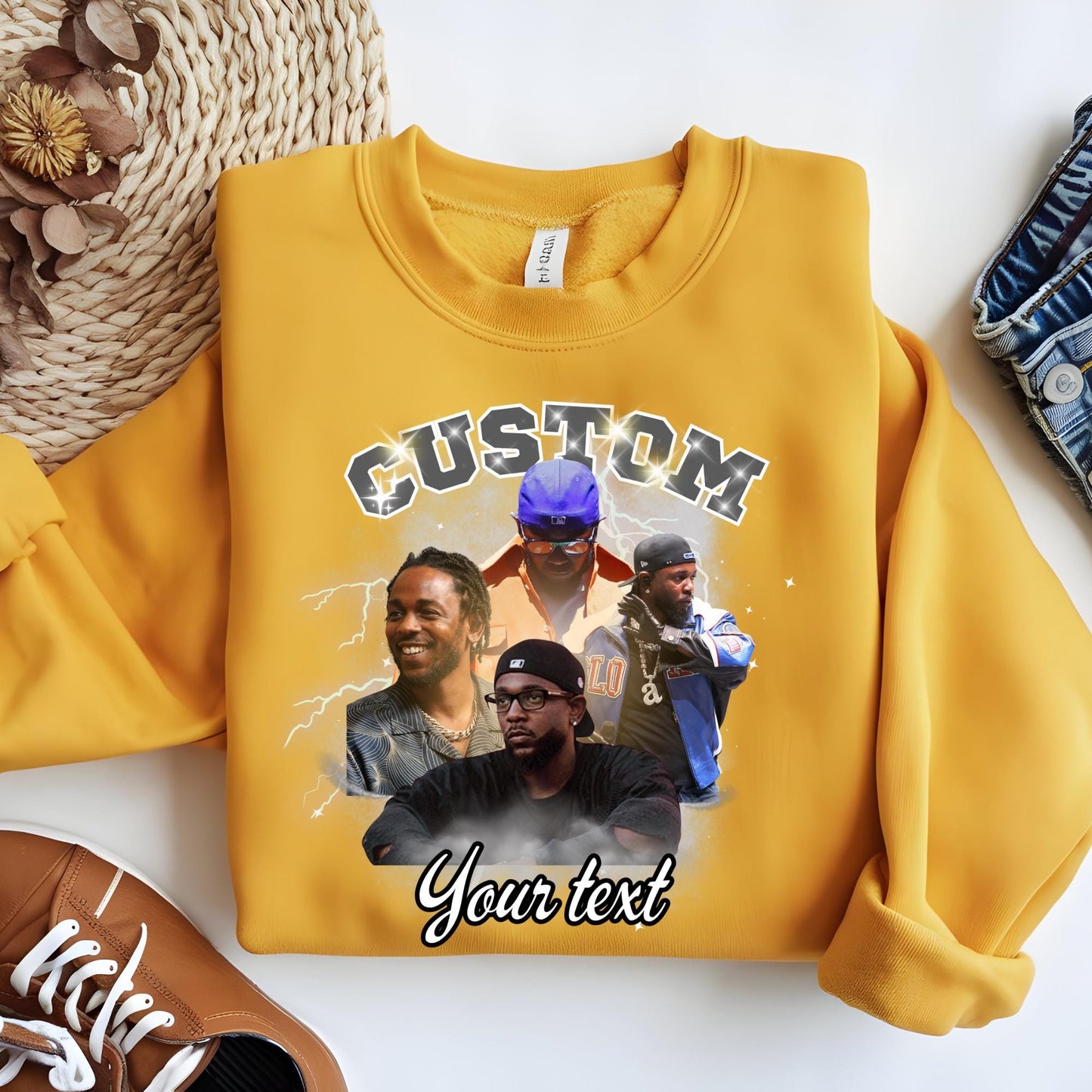 Personalized Your Own Bootleg Sweatshirt, Boyfriend Photo Hoodie, 90s Retro Sweat, Birthday Gift