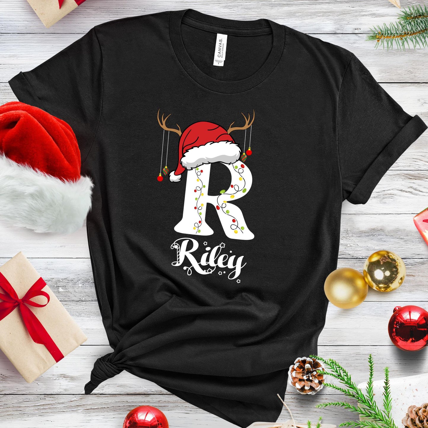 Custom Name Letter Christmas Group Party Shirt Personalized Gift For Best Friend Cousin Crew Christmas Gift