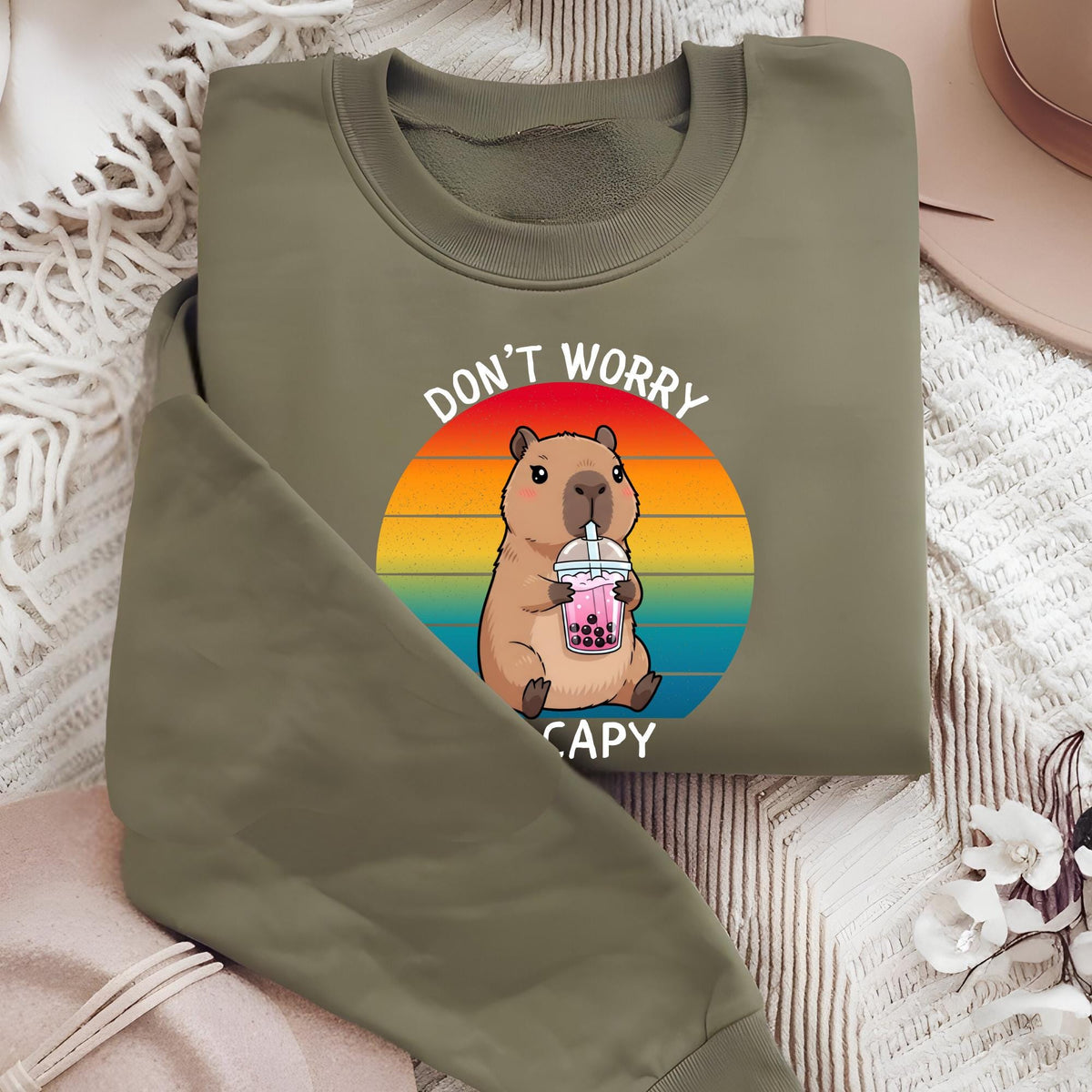 Don’t Worry Be Capy Capybara Funny Meme T-Shirt