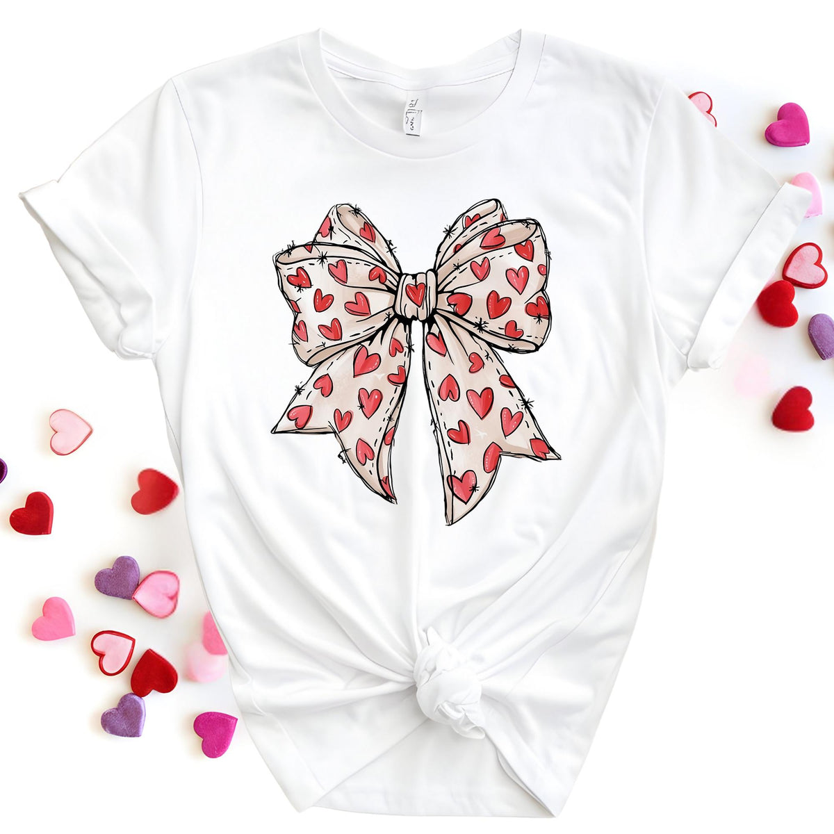 Valentine’s Day Heart Bow Coquette Cute Gift T-Shirt