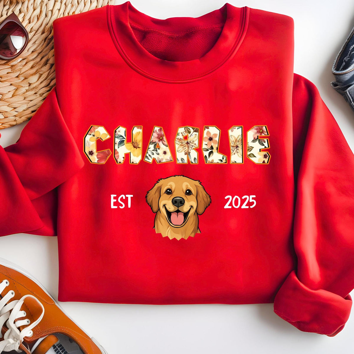 Custom Dog Portrait Cat Mom Pet Photo Sweatshirt