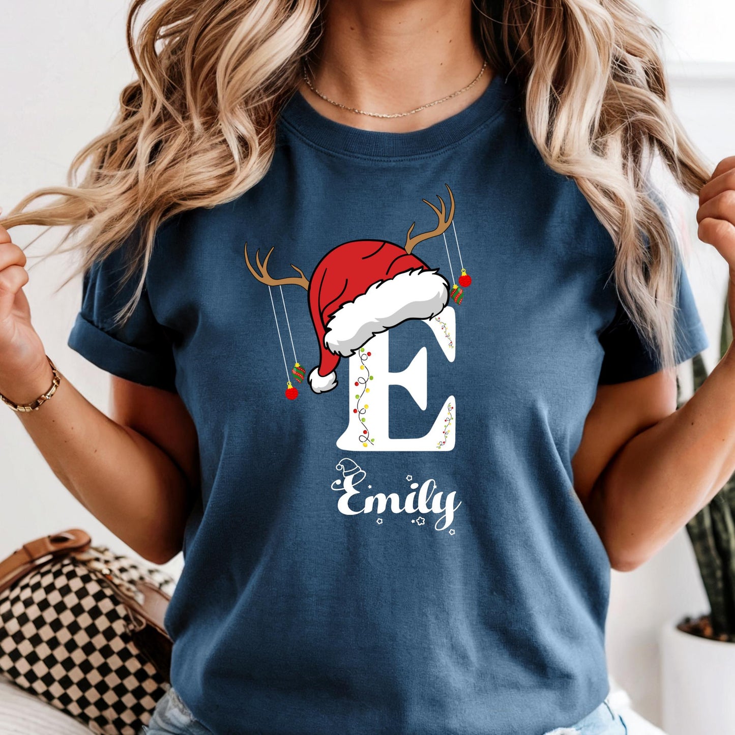 Comfort Colors® Christmas Letters Shirt, Custom Family Name Matching Tee