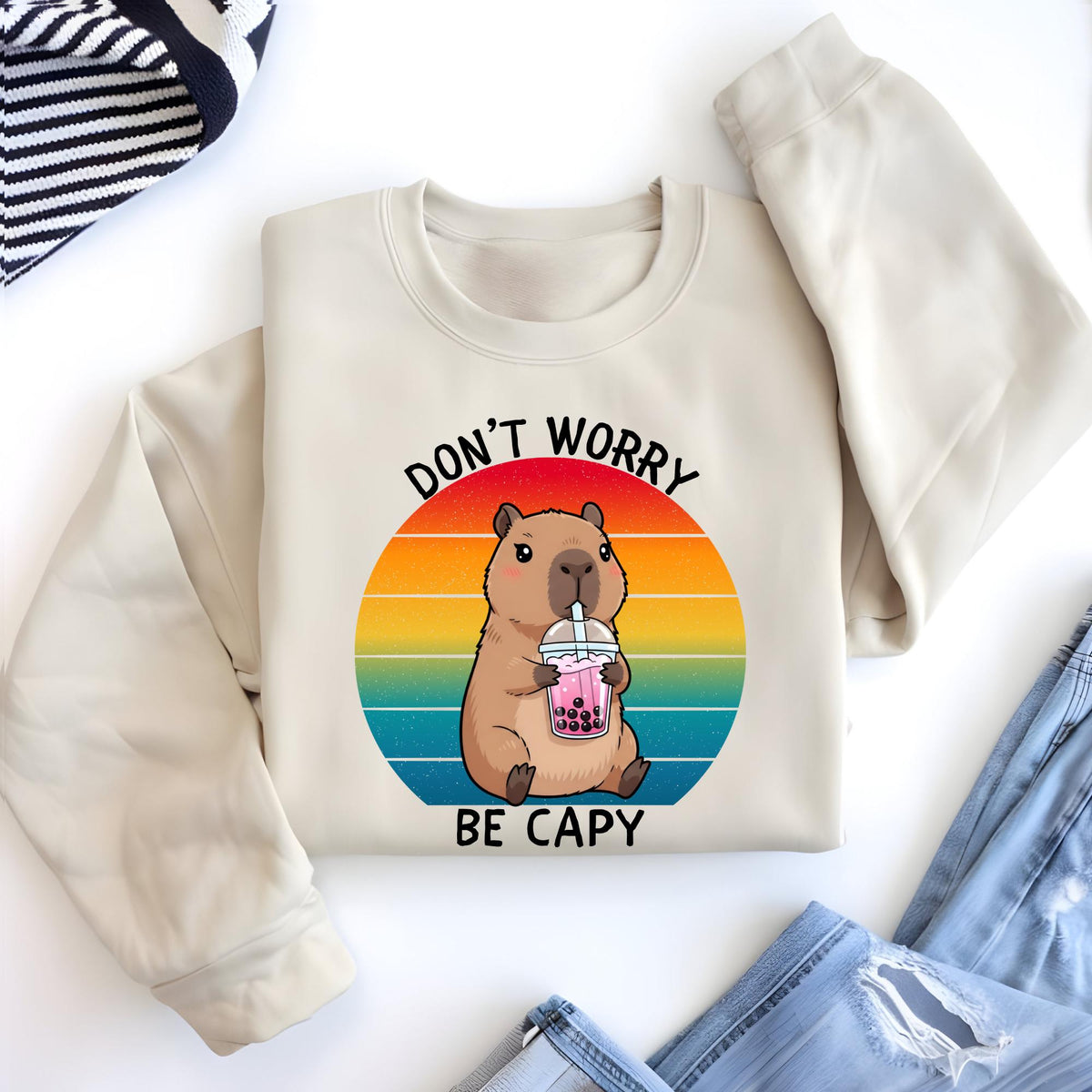 Don’t Worry Be Capy Capybara Funny Meme T-Shirt