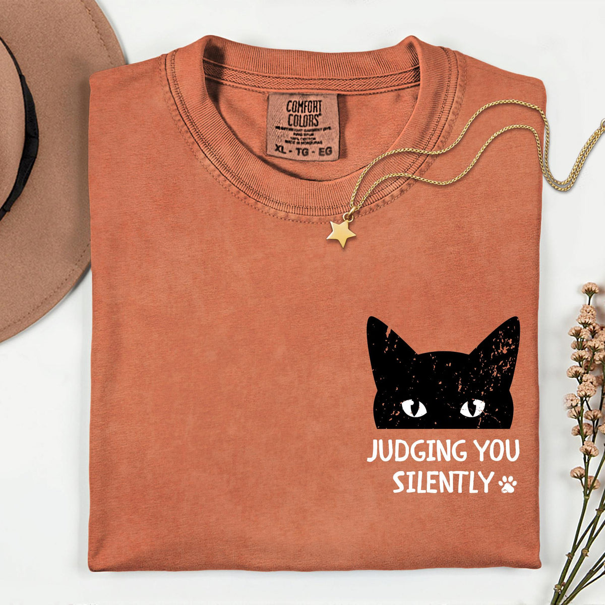 Custom Judging You Silently Cat Funny Comfort Colors® T-Shirt