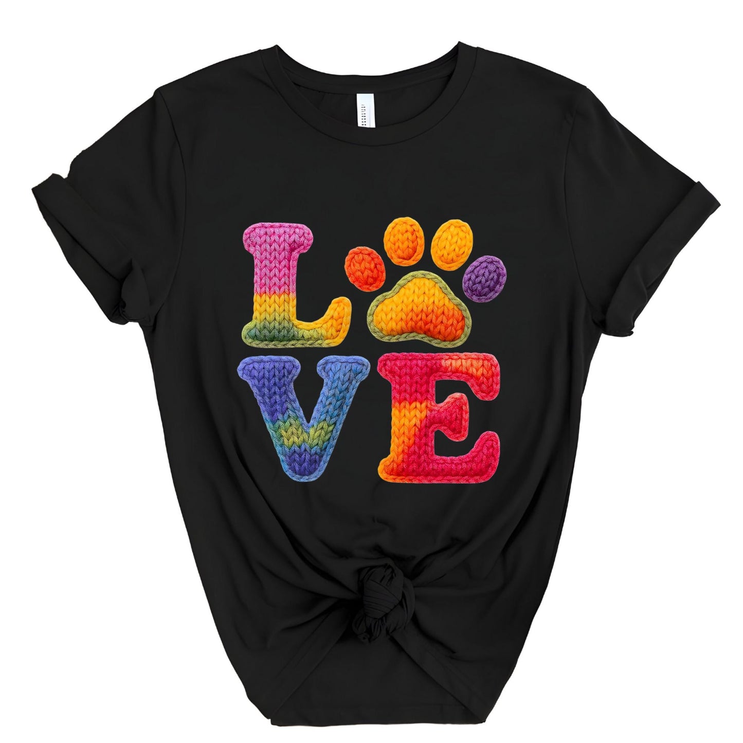 Personalized Faux Yarn Love Shirt Valentines Day Gift - Pet Lovers Knitting Tshirt Gifts For Her