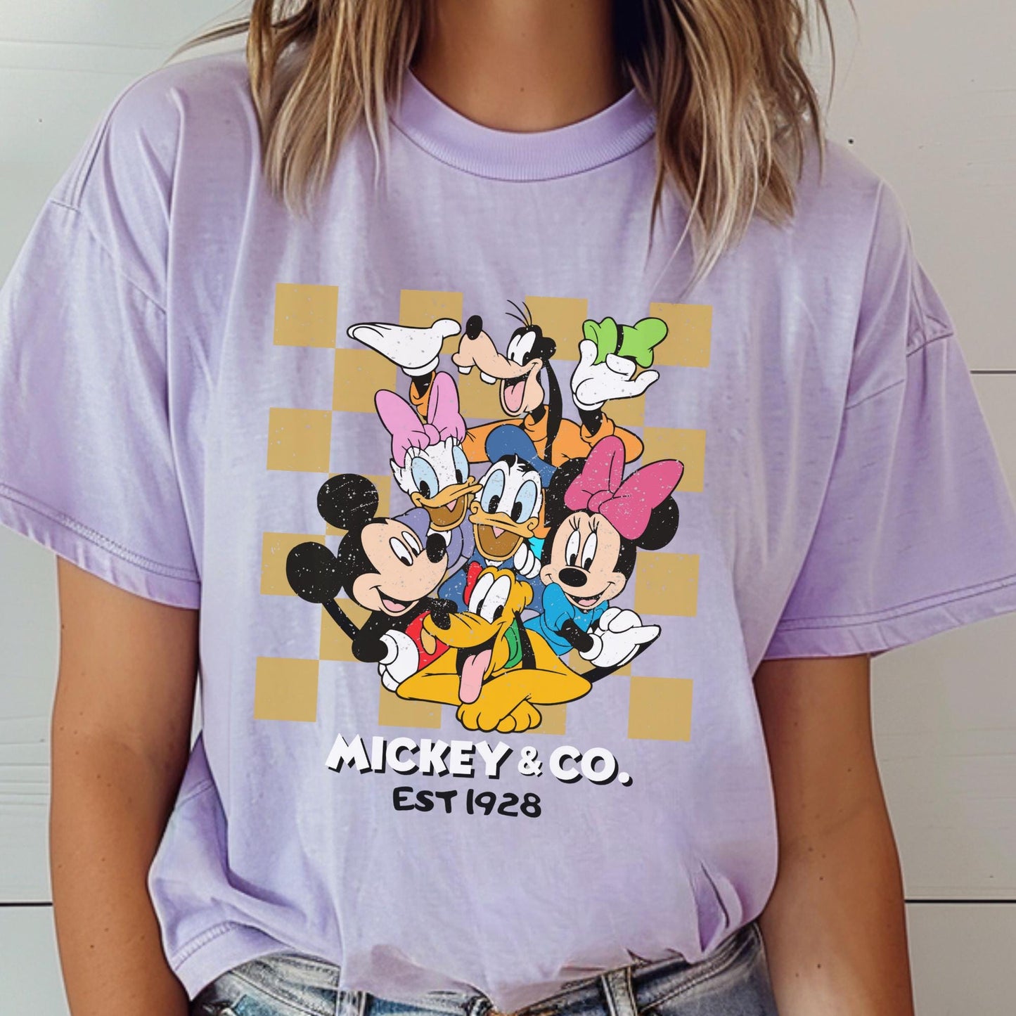 Comfort Colors® Retro Mickey & Co 1928 Shirt, Disneyland Tee, Long Sleeve Disneyworld Shirts, Mickey And Friends Family Tee, Disney Gift