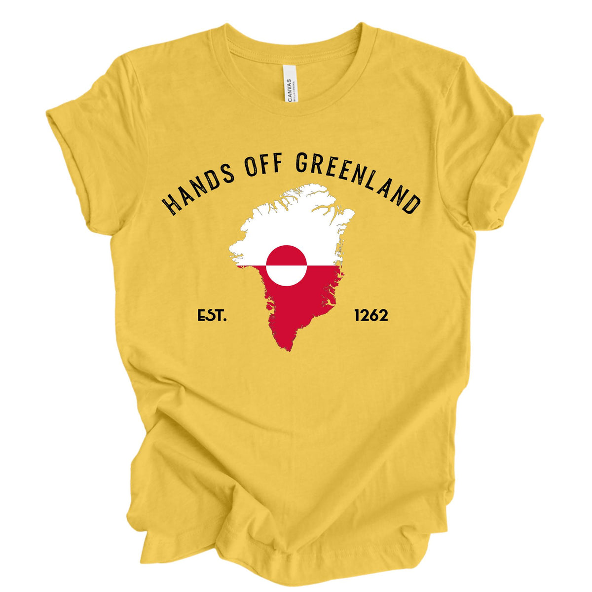 Hands Off Greenland Greenlandic Flag Support Tee