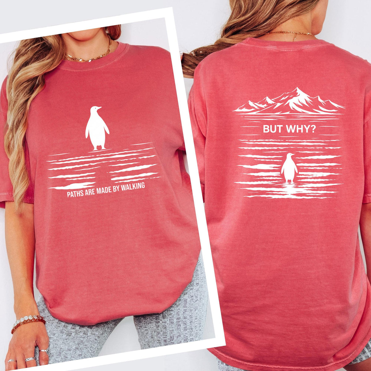 Paths Are Made By Walking Shirt, But Why Penguin Meme Tee, Comfort Colors® Nihilist Hiking Graphic, Funny Outdoor Top