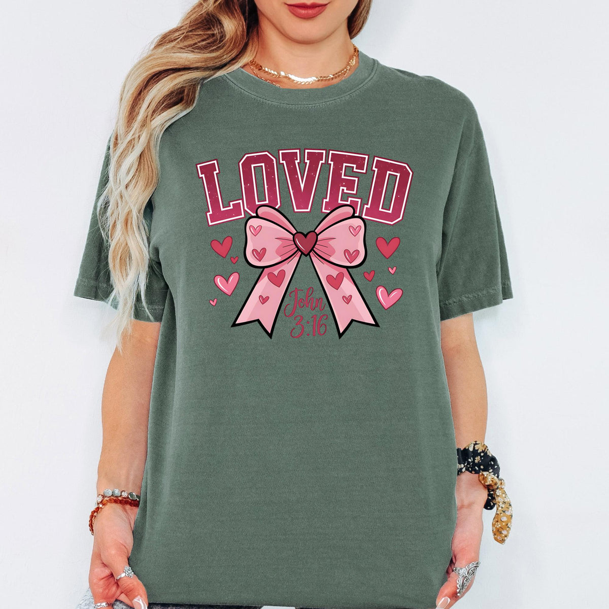 Comfort Colors® Loved John 3:16 Valentine Shirt, Christian Bible Verse Tee