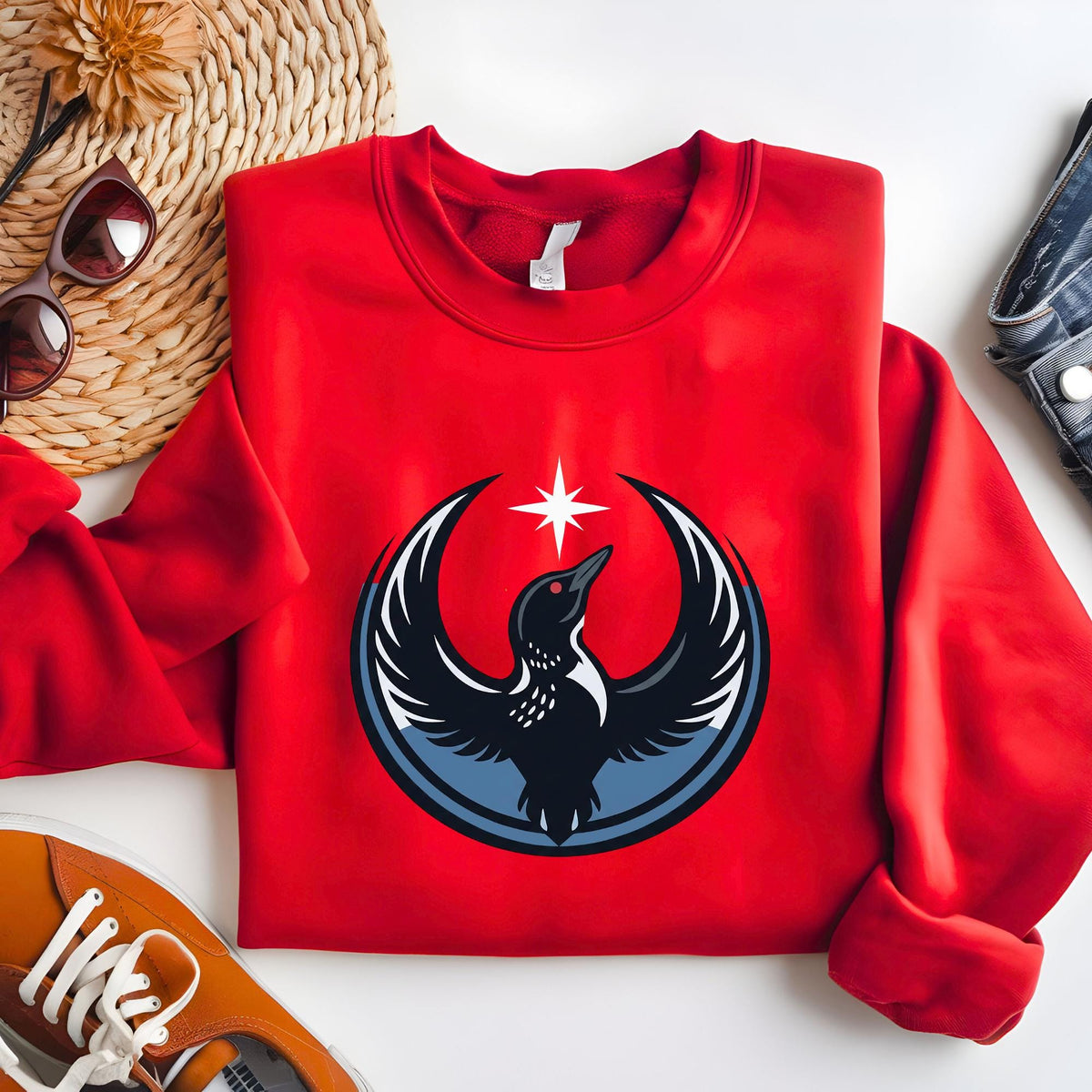 Rebel Alliance Loon Star Sweatshirt, Minnesota Rebel Alliance Political Sweat, MN State Bird Loon Protest Crewneck