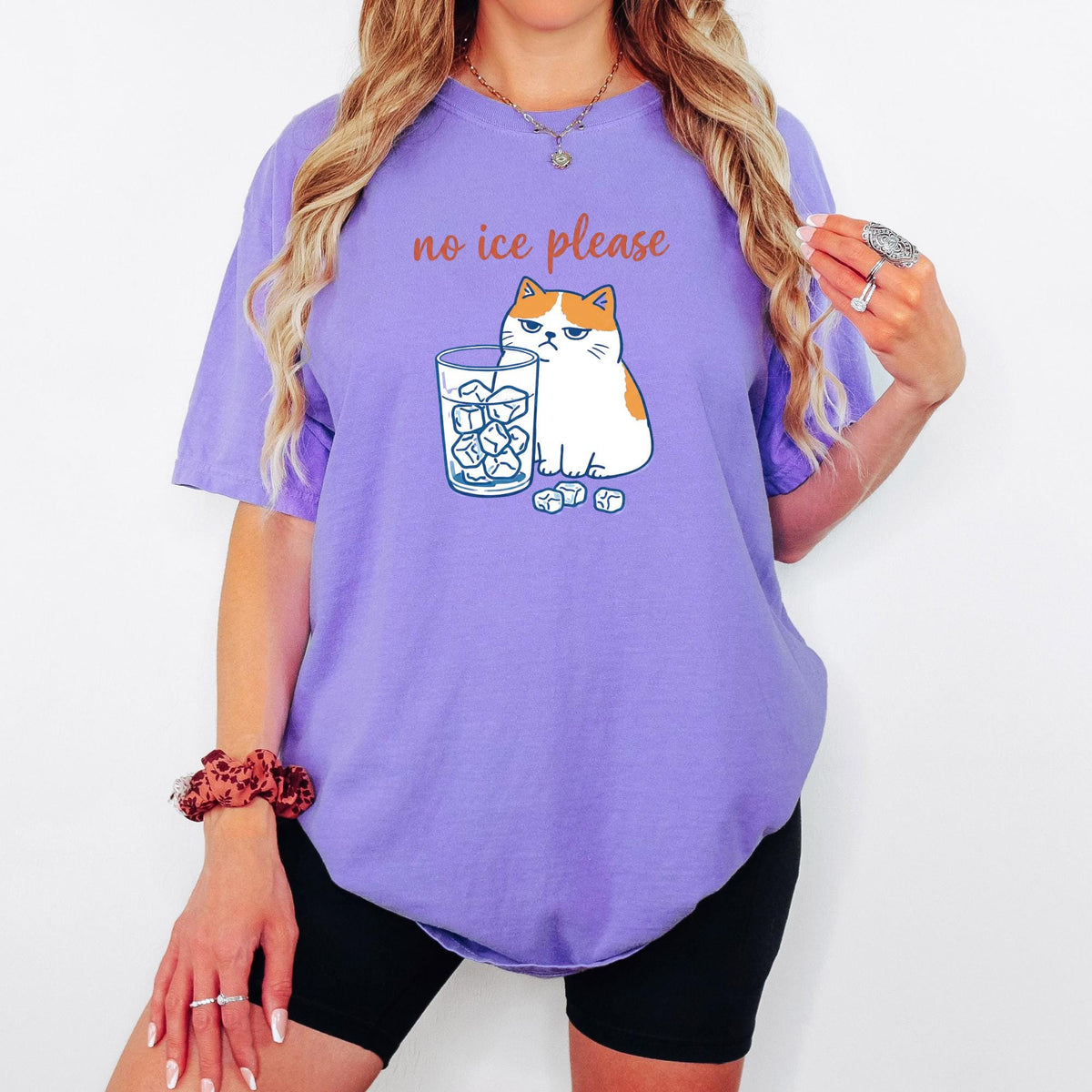 Comfort Colors® No Ice Please Cat Graphic Tee, Funny Grumpy Cat Tshirt