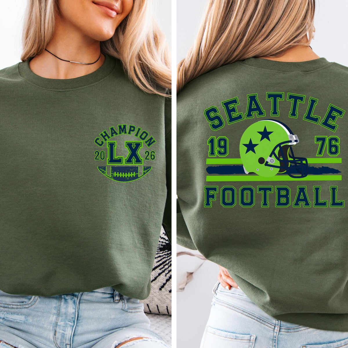 Vintage Seattle Football Sweatshirt - Champions Hoodie Retro Fan Gift