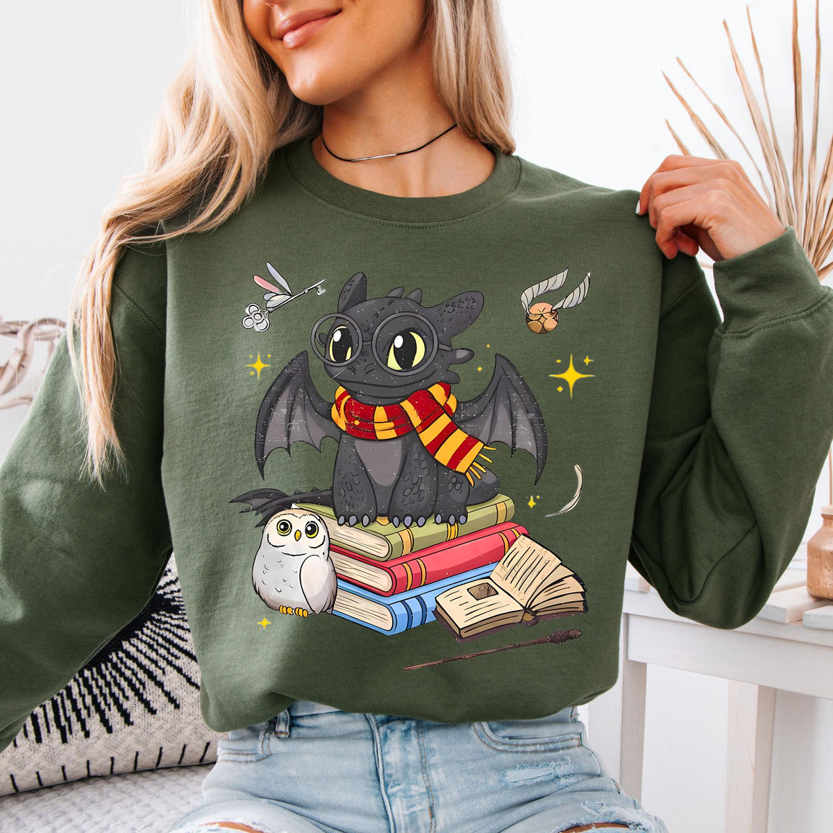 Toothless Vintage Sweatshirt, Night Fury Wizard Hoodie