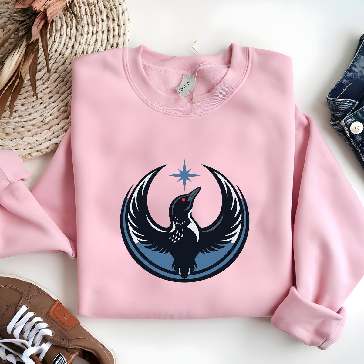 Rebel Alliance Loon Star Sweatshirt, Minnesota Rebel Alliance Political Sweat, MN State Bird Loon Protest Crewneck