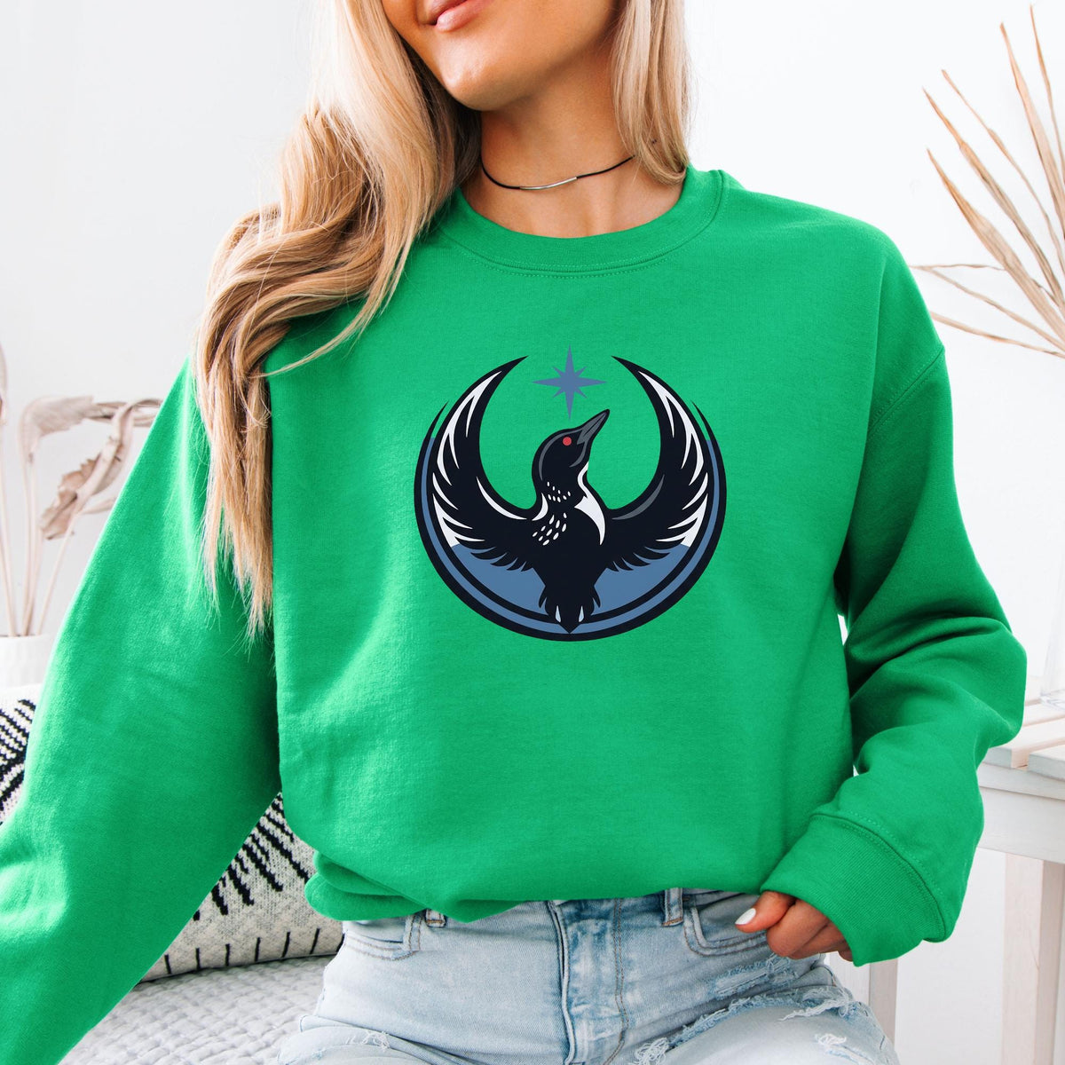 Rebel Alliance Loon Star Sweatshirt, Minnesota Rebel Alliance Political Sweat, MN State Bird Loon Protest Crewneck