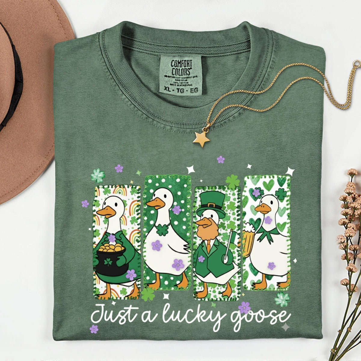 Just a Lucky Goose St Patrick’s Day Comfort Colors® T-Shirt