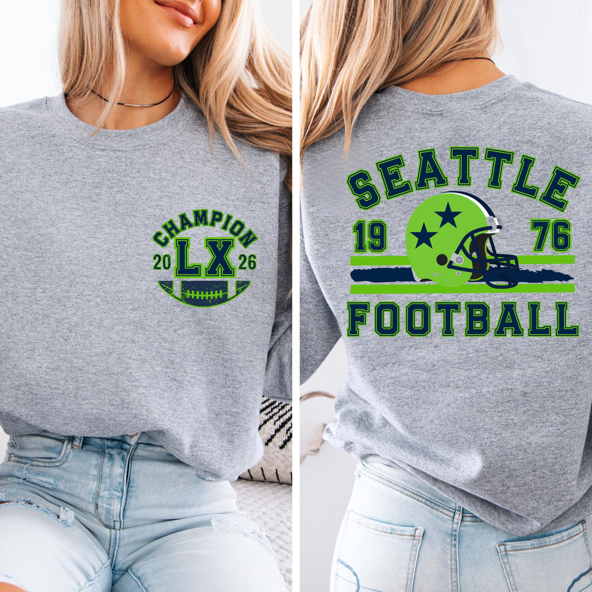 Vintage Seattle Football Sweatshirt - Champions Hoodie Retro Fan Gift