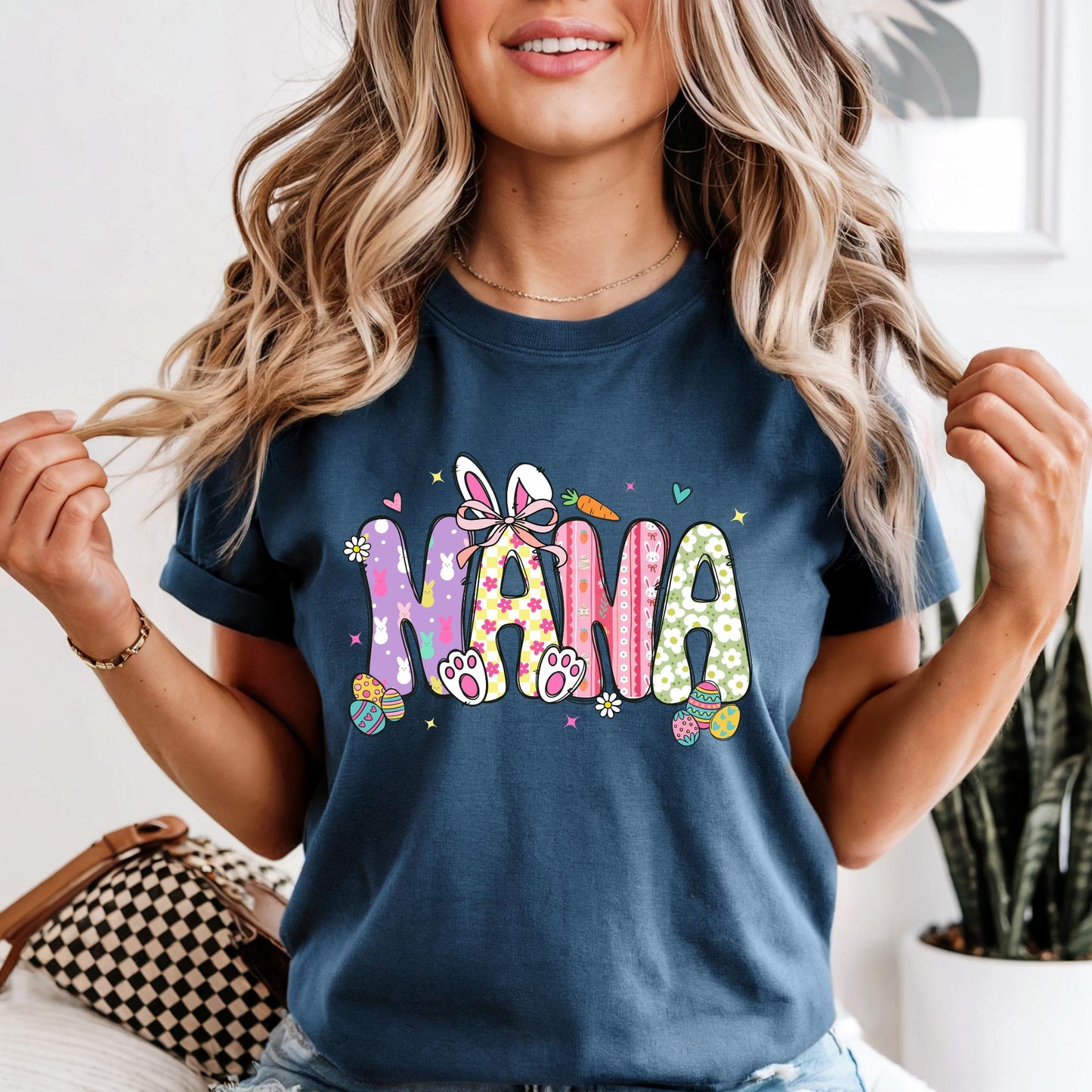 Comfort Colors® Family Easter Tee, Gigi Nana Mama Mimi Easter Shirt, Spring Holiday Shirt, Easter Bunny Gift