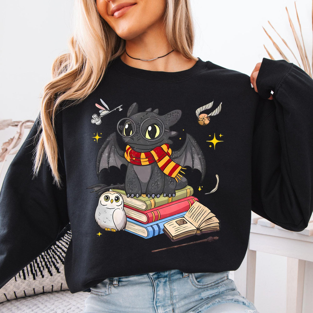 Toothless Vintage Sweatshirt, Night Fury Wizard Hoodie