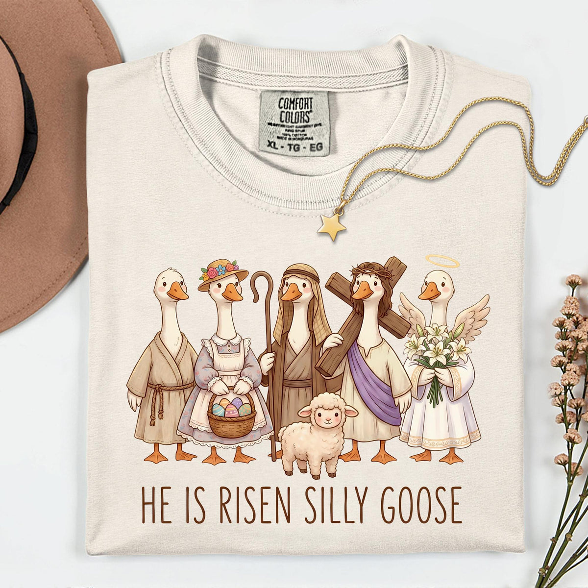 He Is Risen Silly Goose Christian Easter Comfort Colors® T-Shirt
