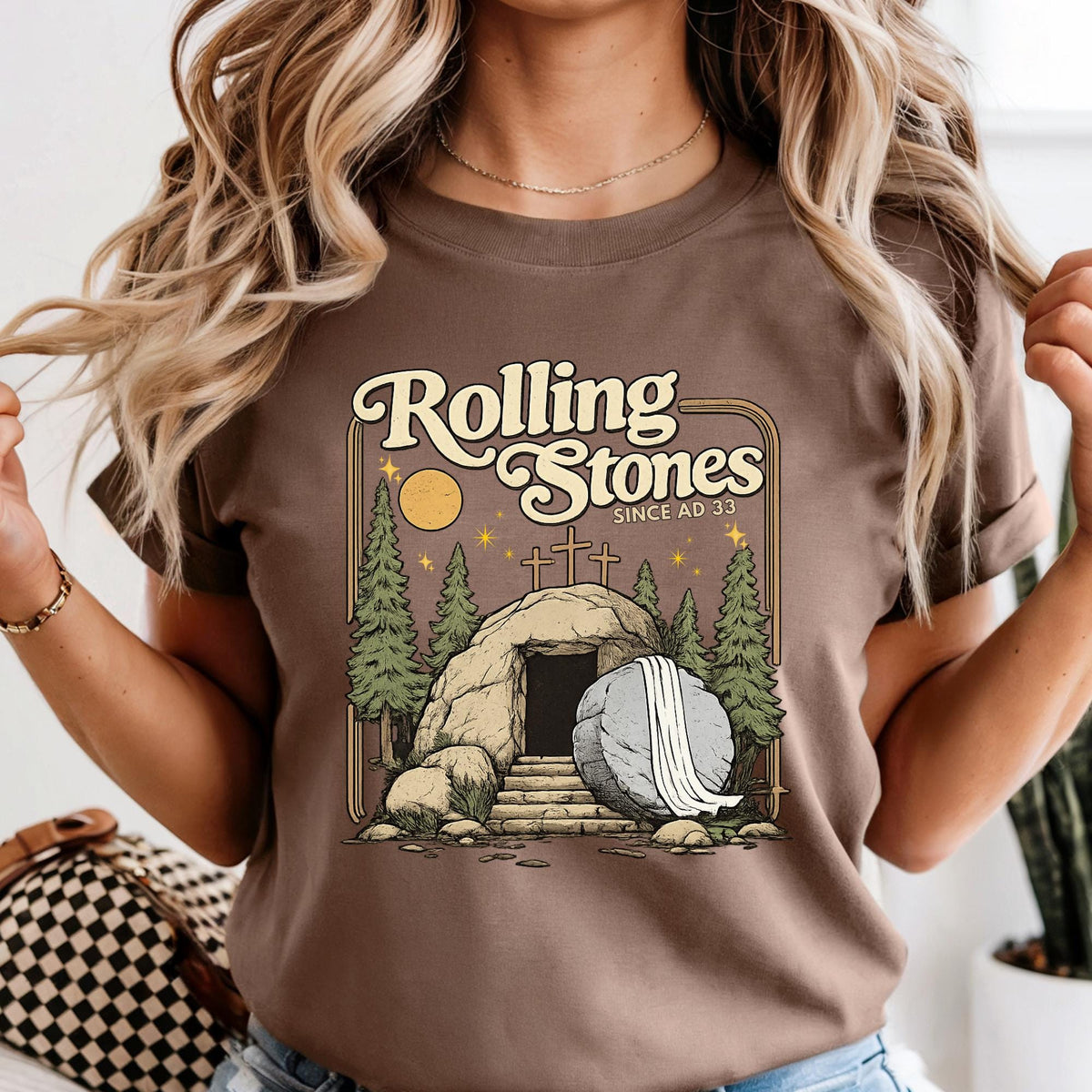 Rolling Stones T-Shirt, Comfort Colors Easter Shirts, Jesus Apparel, Christian Shirt For Woman
