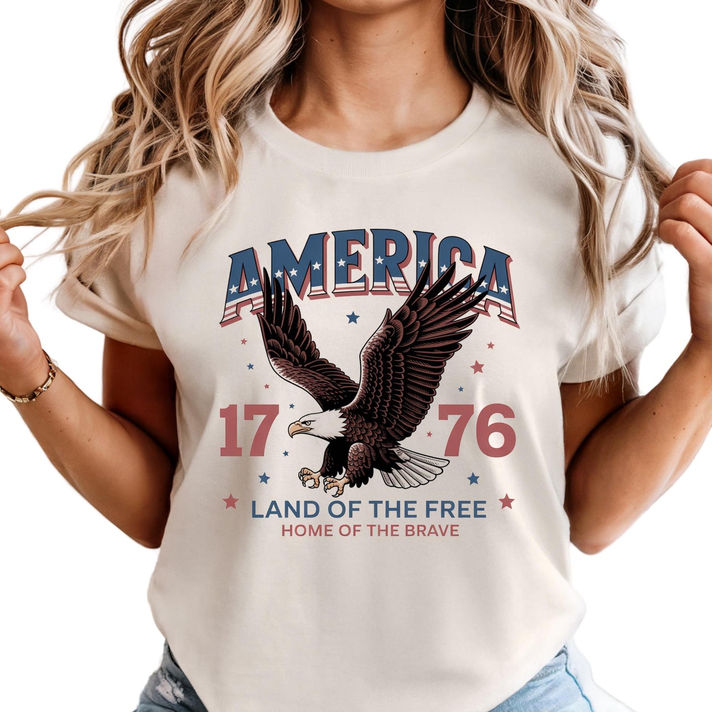 Comfort Colors® Patriotic Eagle Tee – Red White & Blue 4th of July Shirt