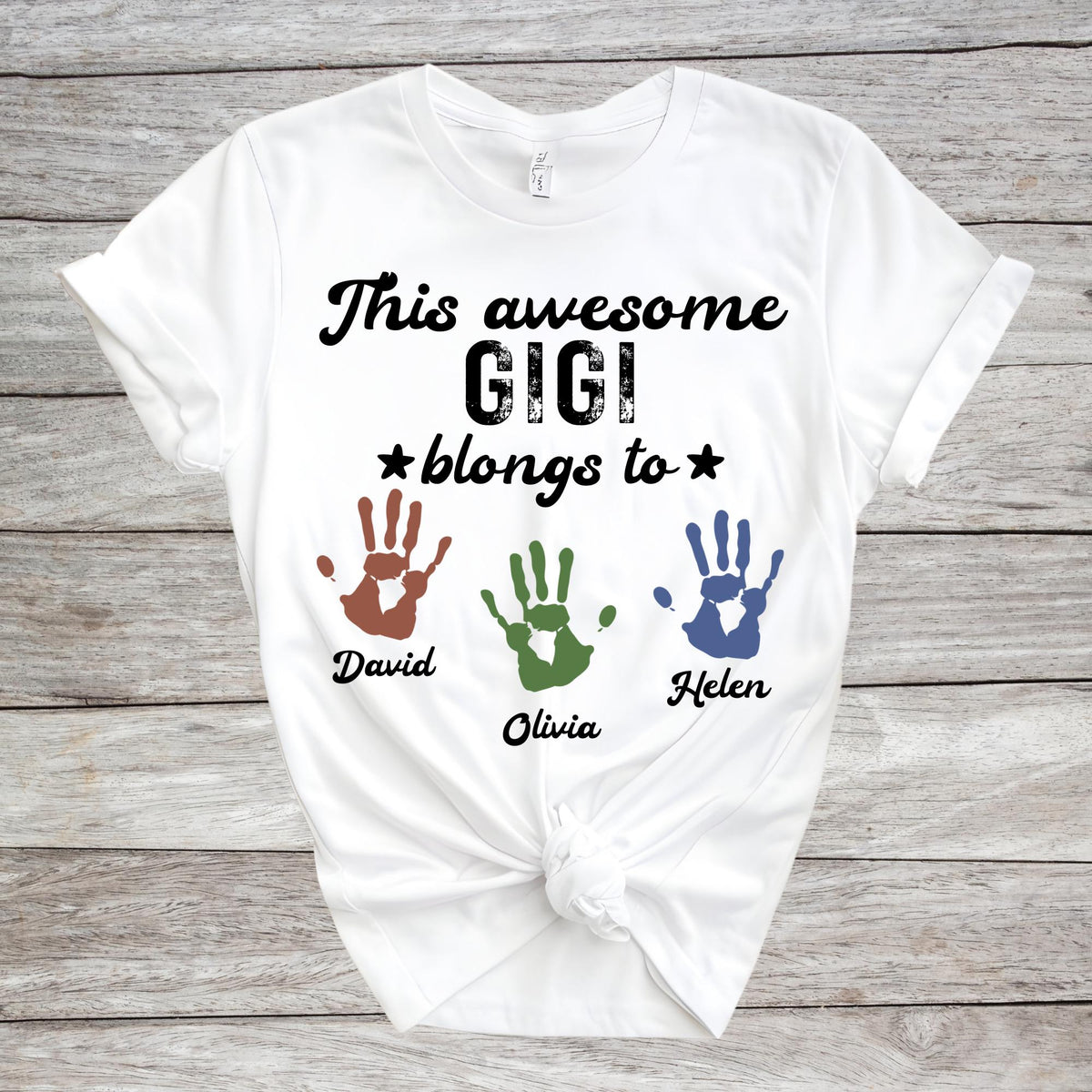 Personalized Mom Gigi Kids Names Custom Family T-Shirt