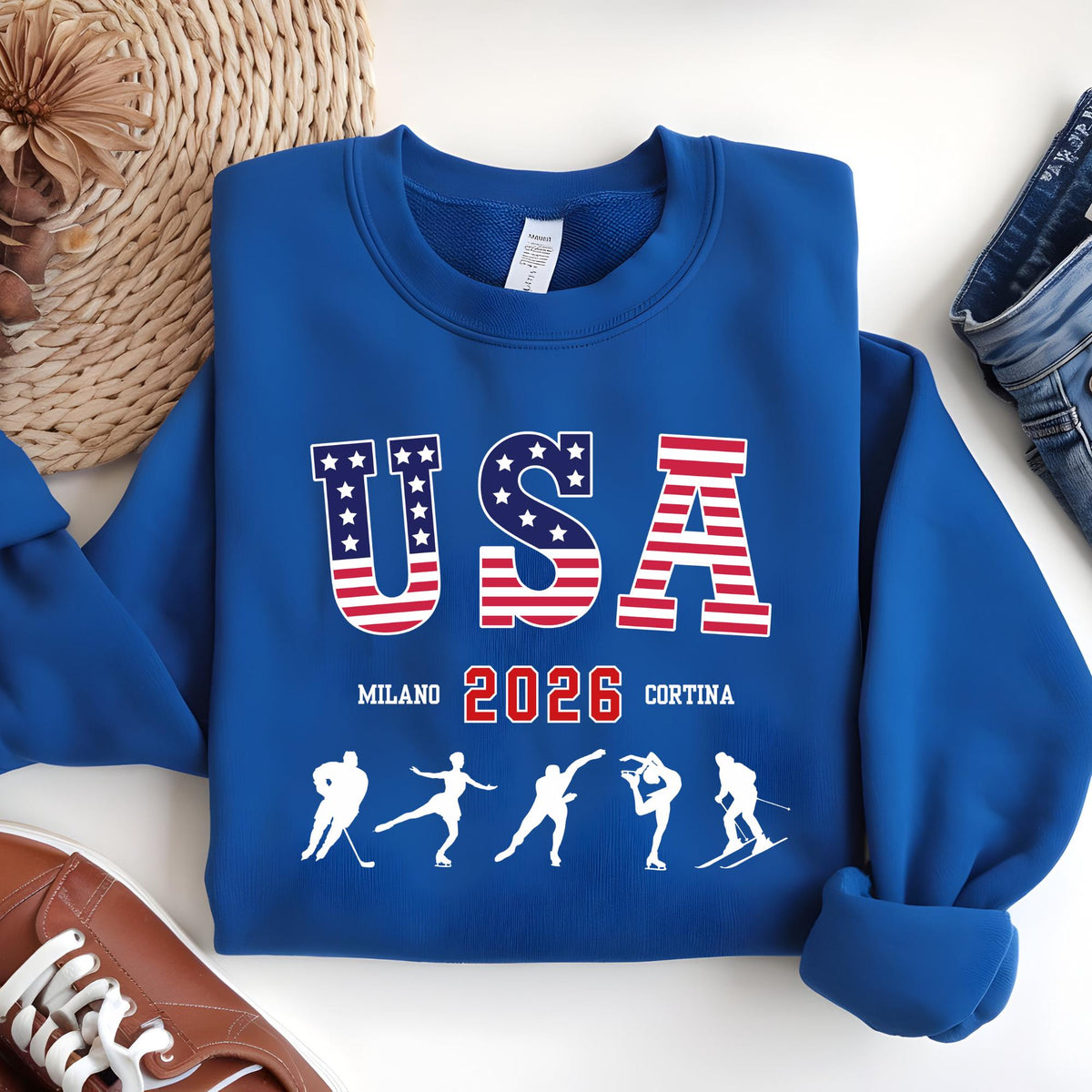 USA Milano Cortina 2026 Sweatshirt, Personalized Family Name Shirt, USA Support Hoodie