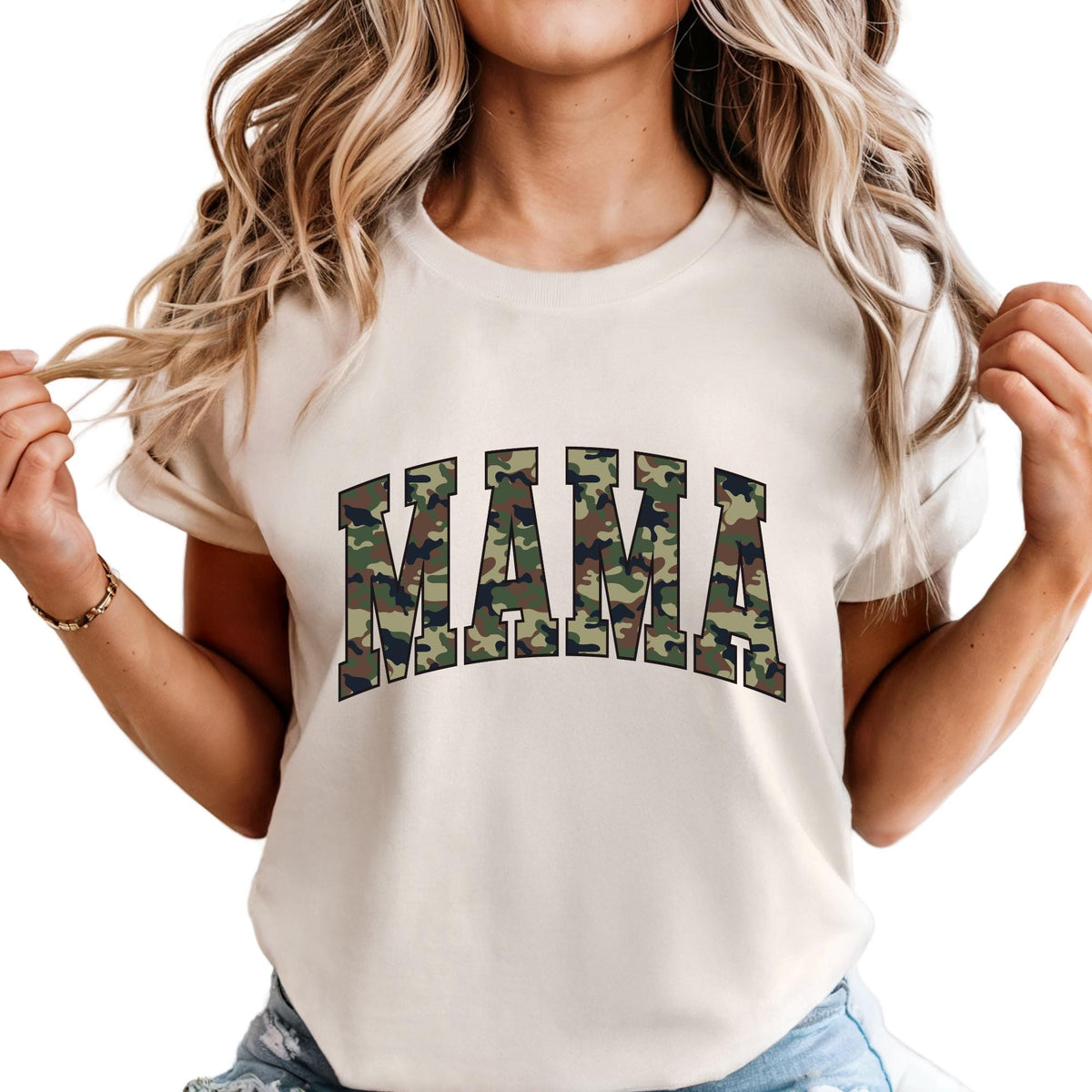 Camo Mama Varsity Mother’s Day Comfort Colors® T-Shirt