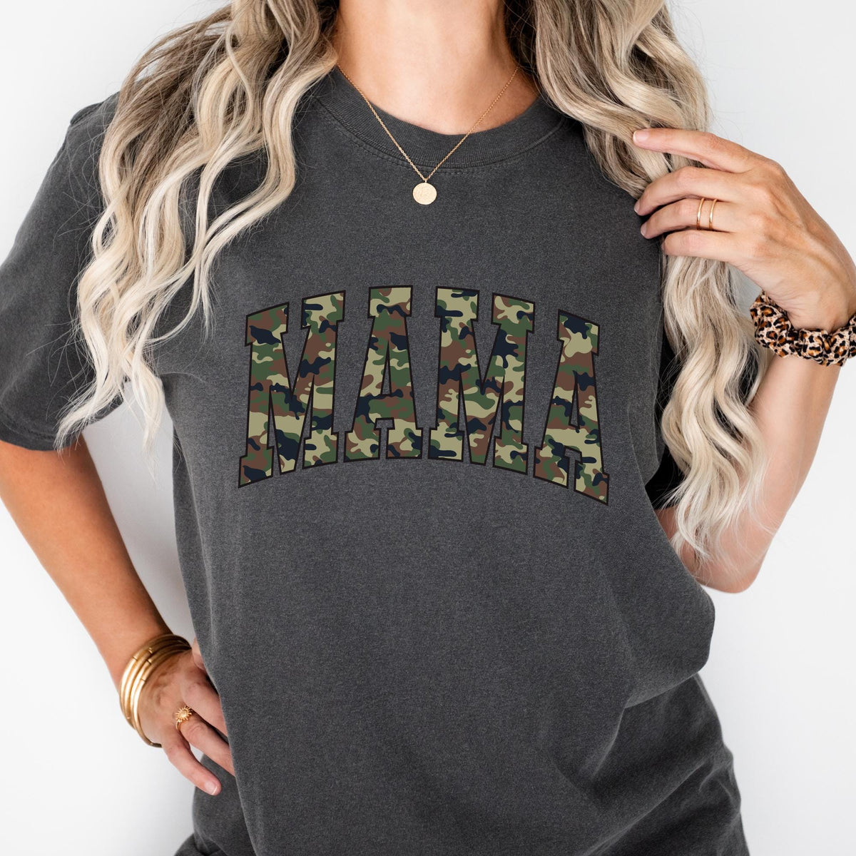 Camo Mama Varsity Mother’s Day Comfort Colors® T-Shirt