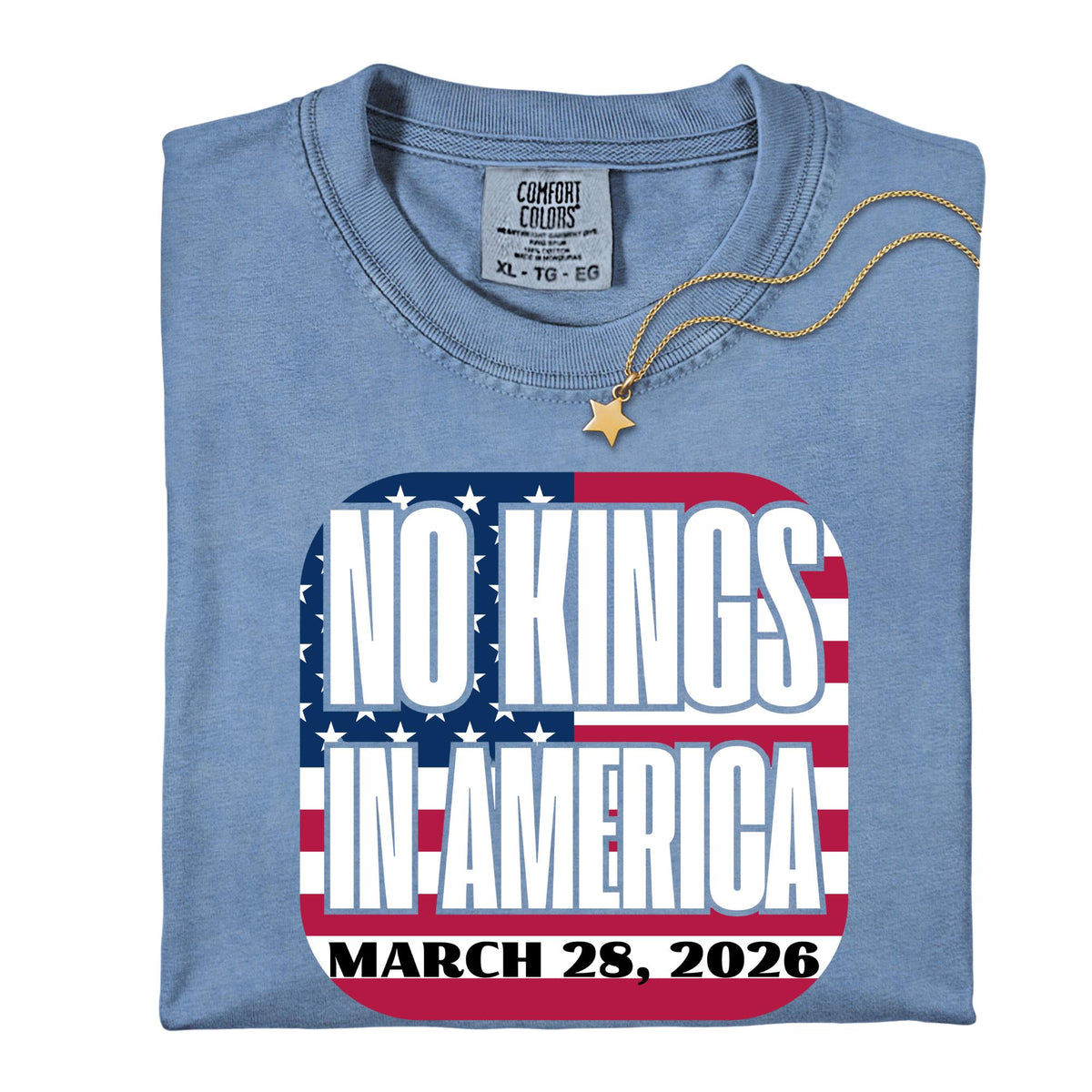 No Kings in America March 28 2026 Democracy Protest T-Shirt