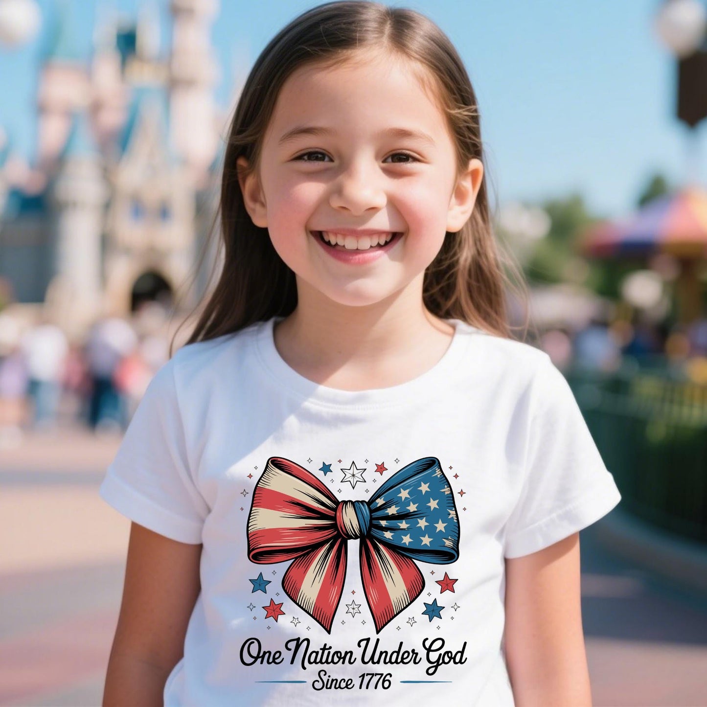 One Nation Under God Coquette Shirt, 4th Of July Shirts, Christian Patriotic Gift, Independence Day Shirt, Faith And Freedom Tee