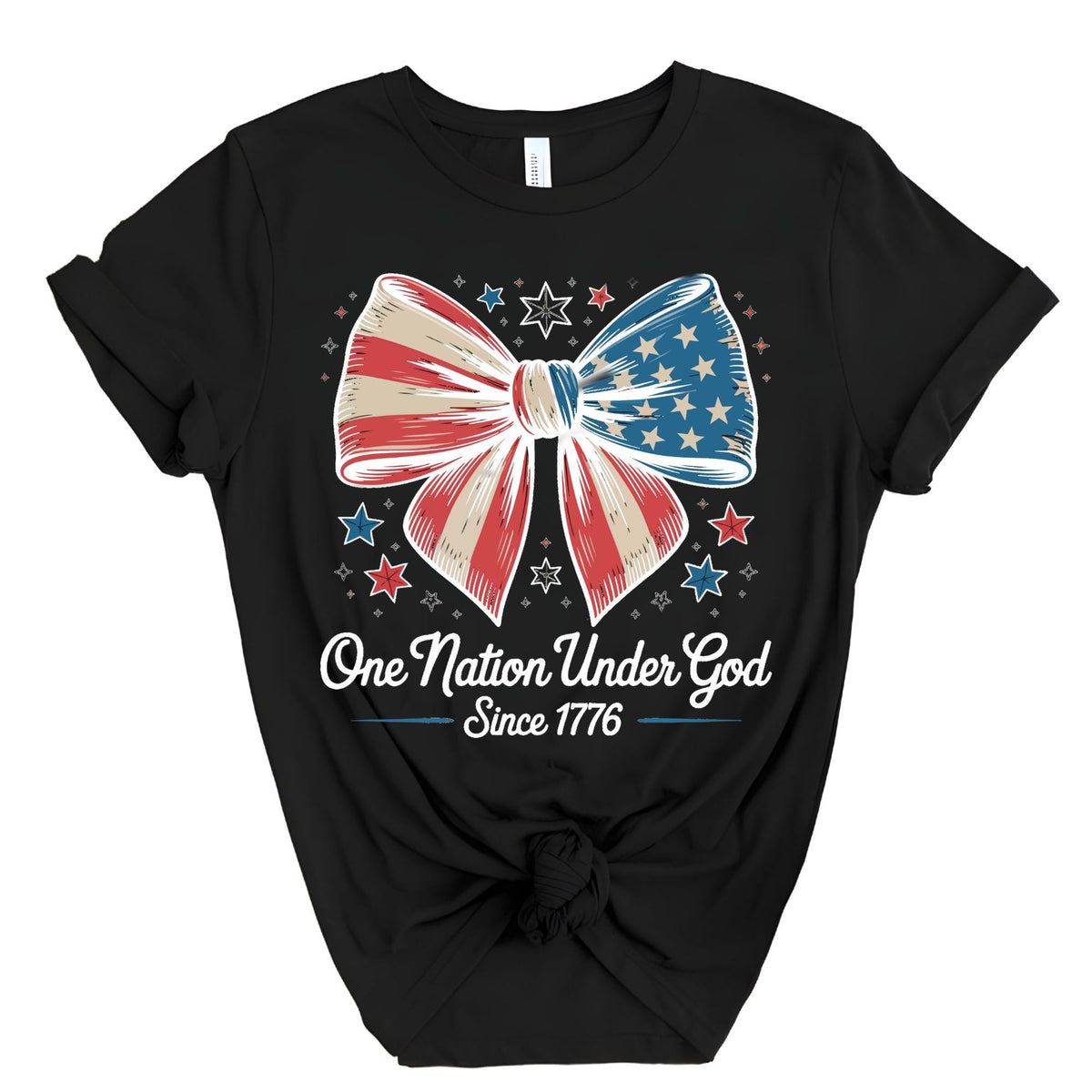 One Nation Under God Coquette Faith and Freedom T-Shirt
