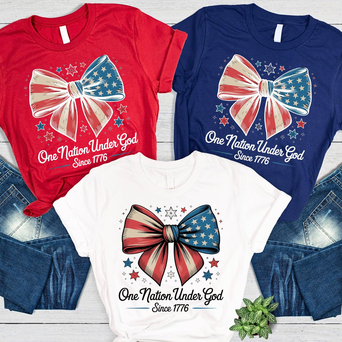 One Nation Under God Coquette Faith and Freedom T-Shirt