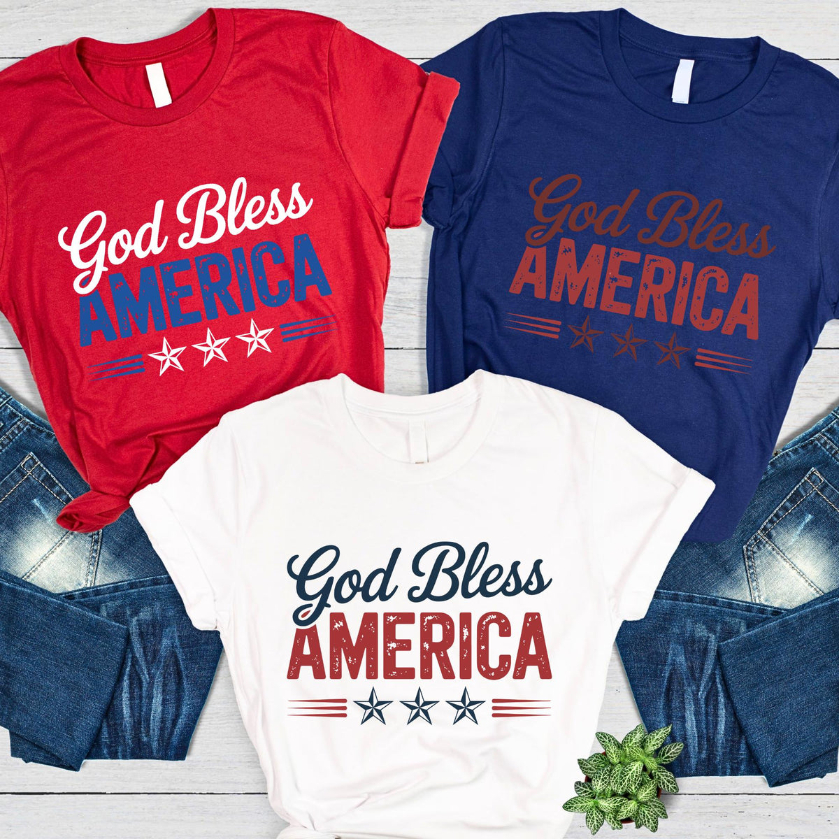 God Bless America Christian 4th of July T-Shirt
