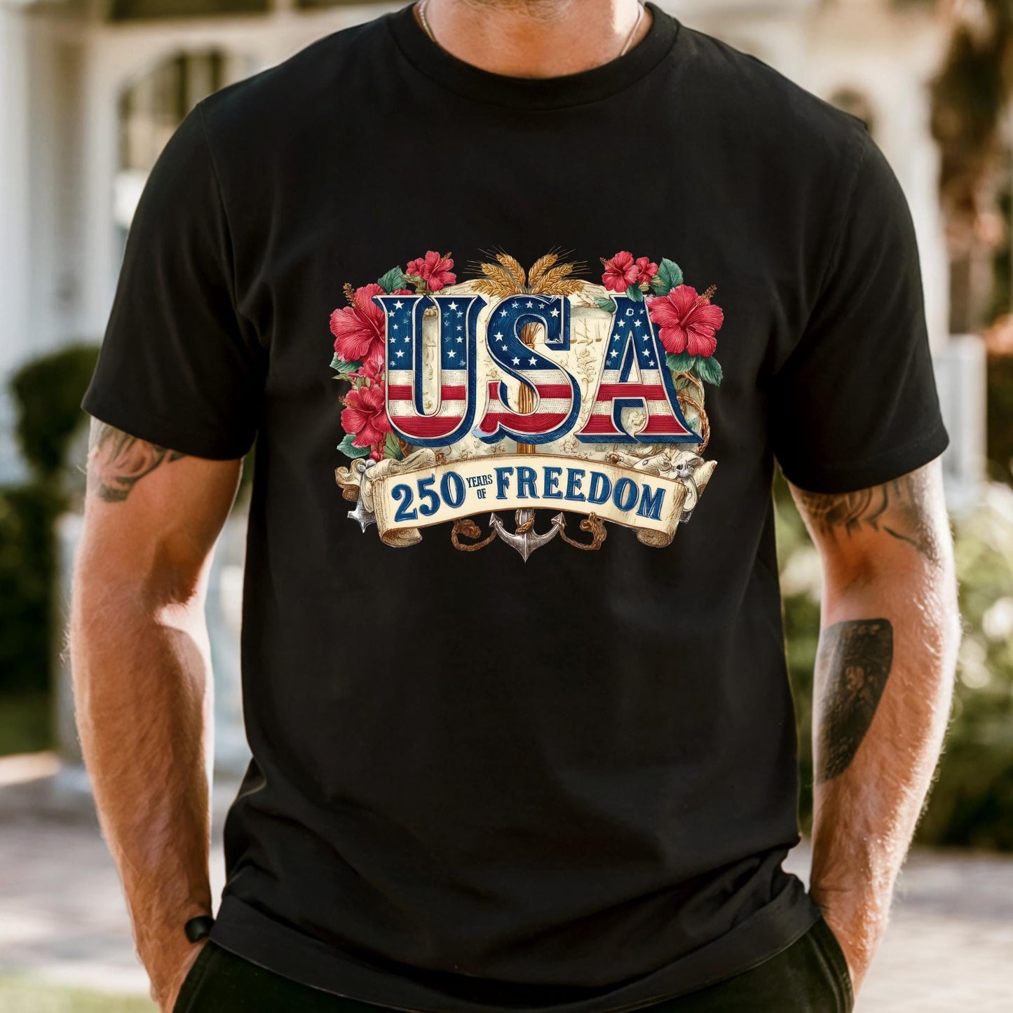 250 Years Of Freedom Shirt Comfort Colors® USA Anniversary Shirt, Freedom Tee, American 250 Floral, 4th of July Shirt, Memorial Day Shirt