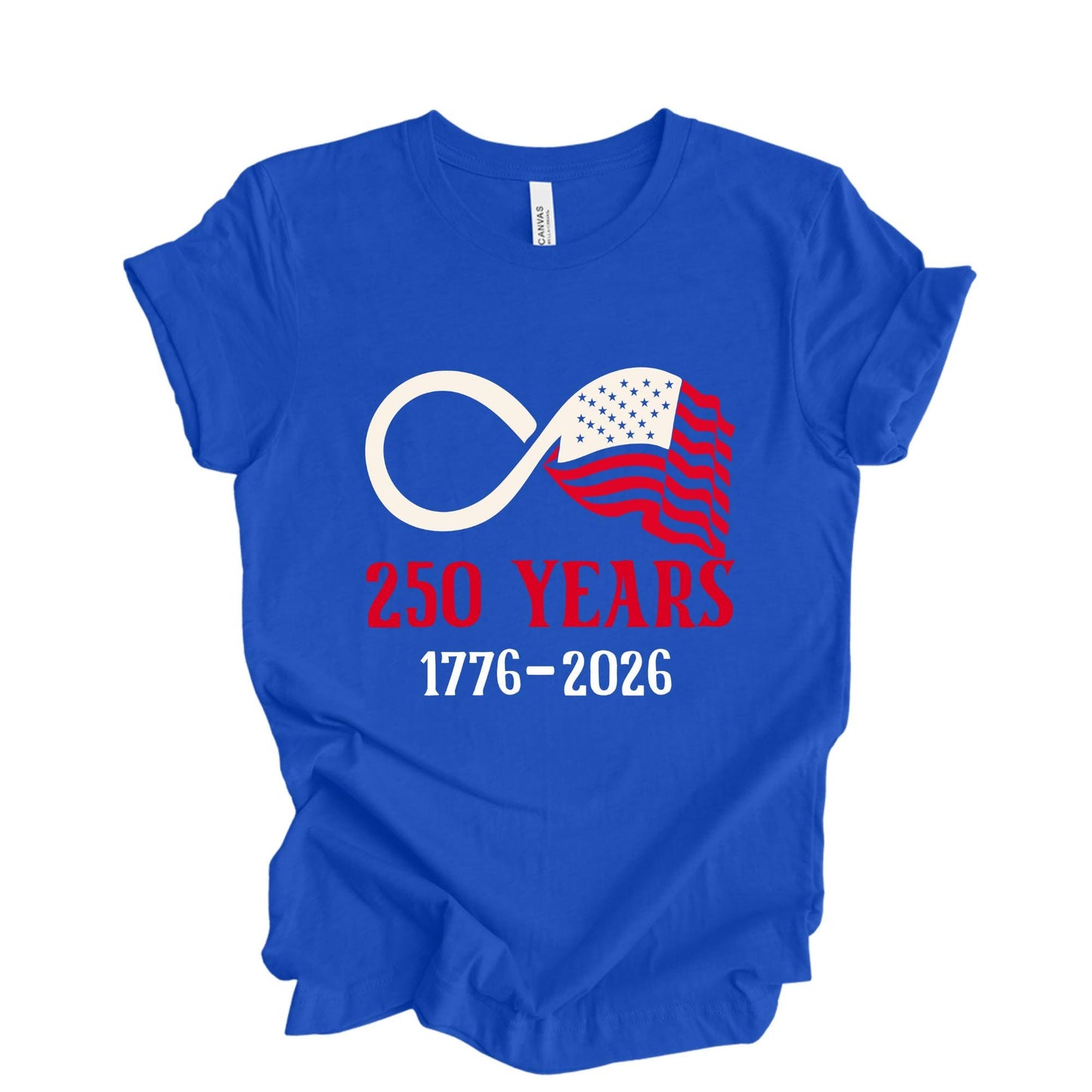 America 250th Anniversary Infinity Shirt, Patriotic USA Flag Tee, 4th of July Independence Day Gift