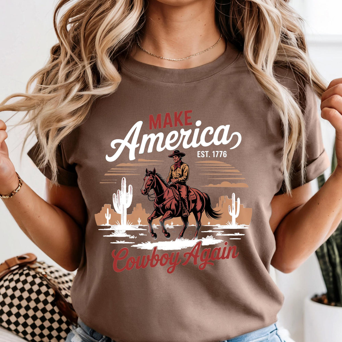 Make America Cowboy Again Western 4th of July T-Shirt