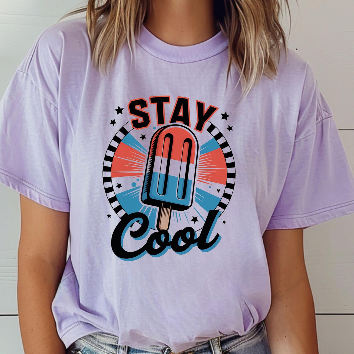 Stay Cool American Ice Cream Patriotic T-Shirt