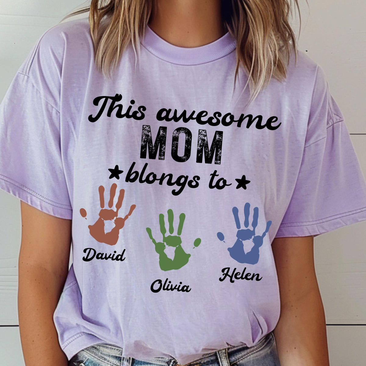 Personalized Mom Gigi Kids Names Mother’s Day T-Shirt