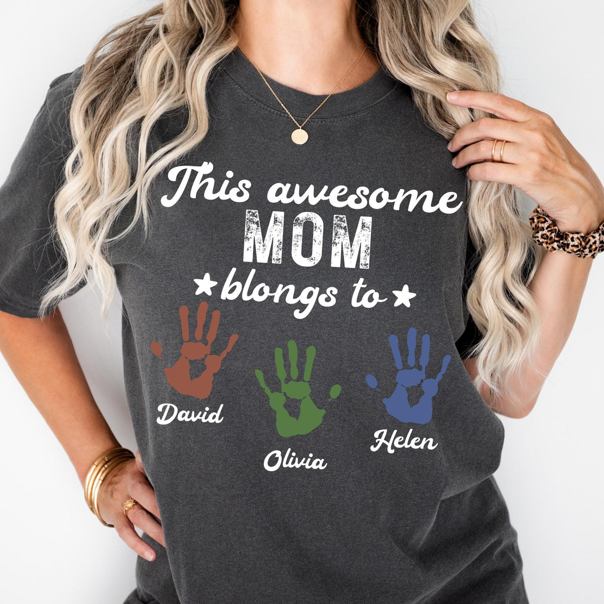 Personalized Mom Gigi Kids Names Mother’s Day T-Shirt