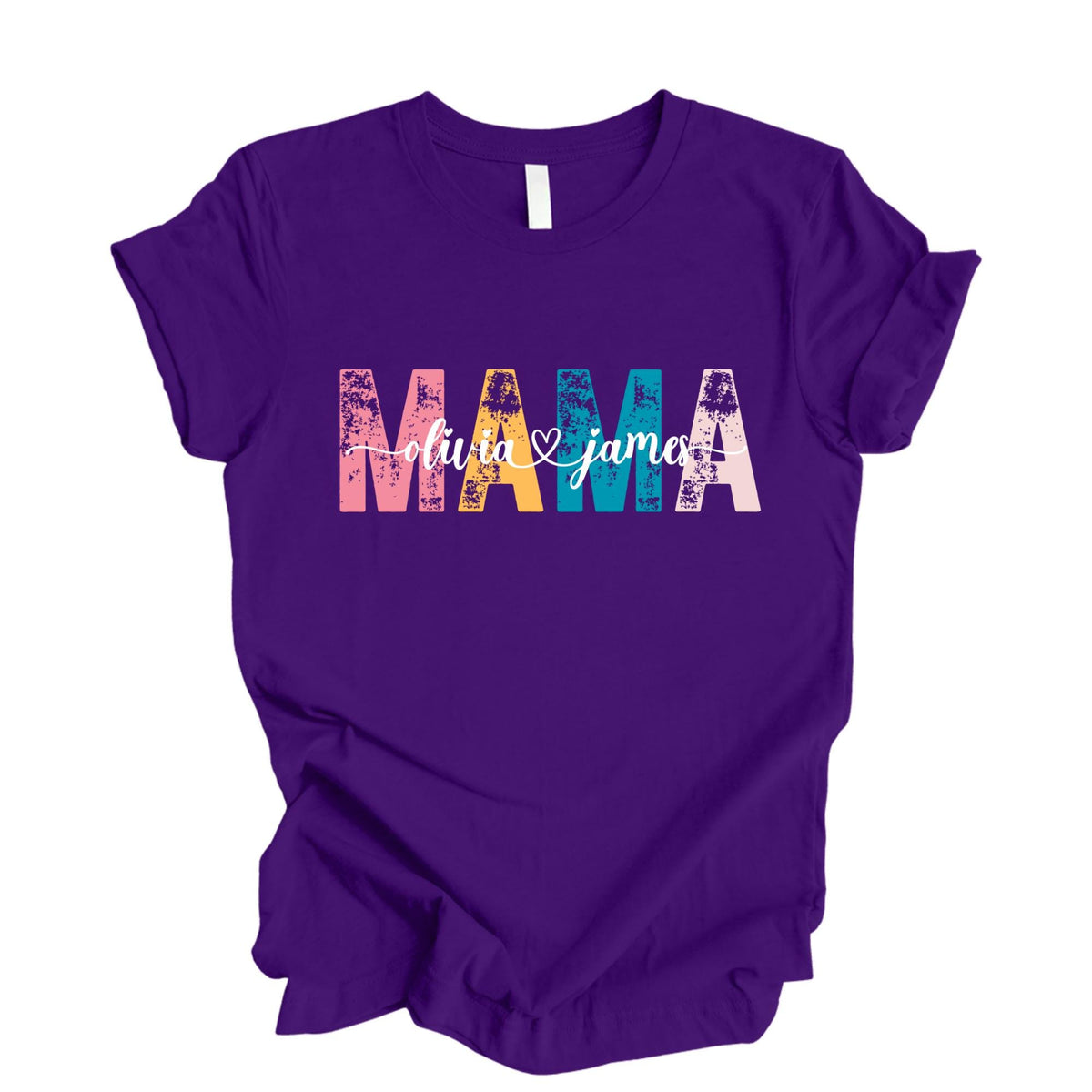Personalized Retro Mama Custom Kids Name T-Shirt