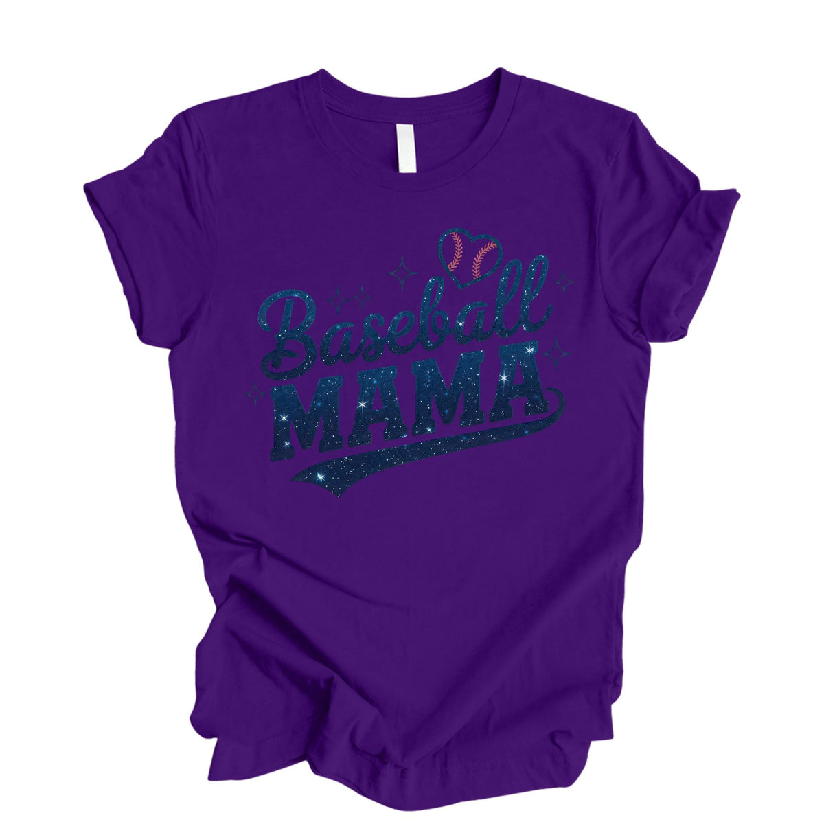 Baseball Mama Glitter Look Mom T-Shirt