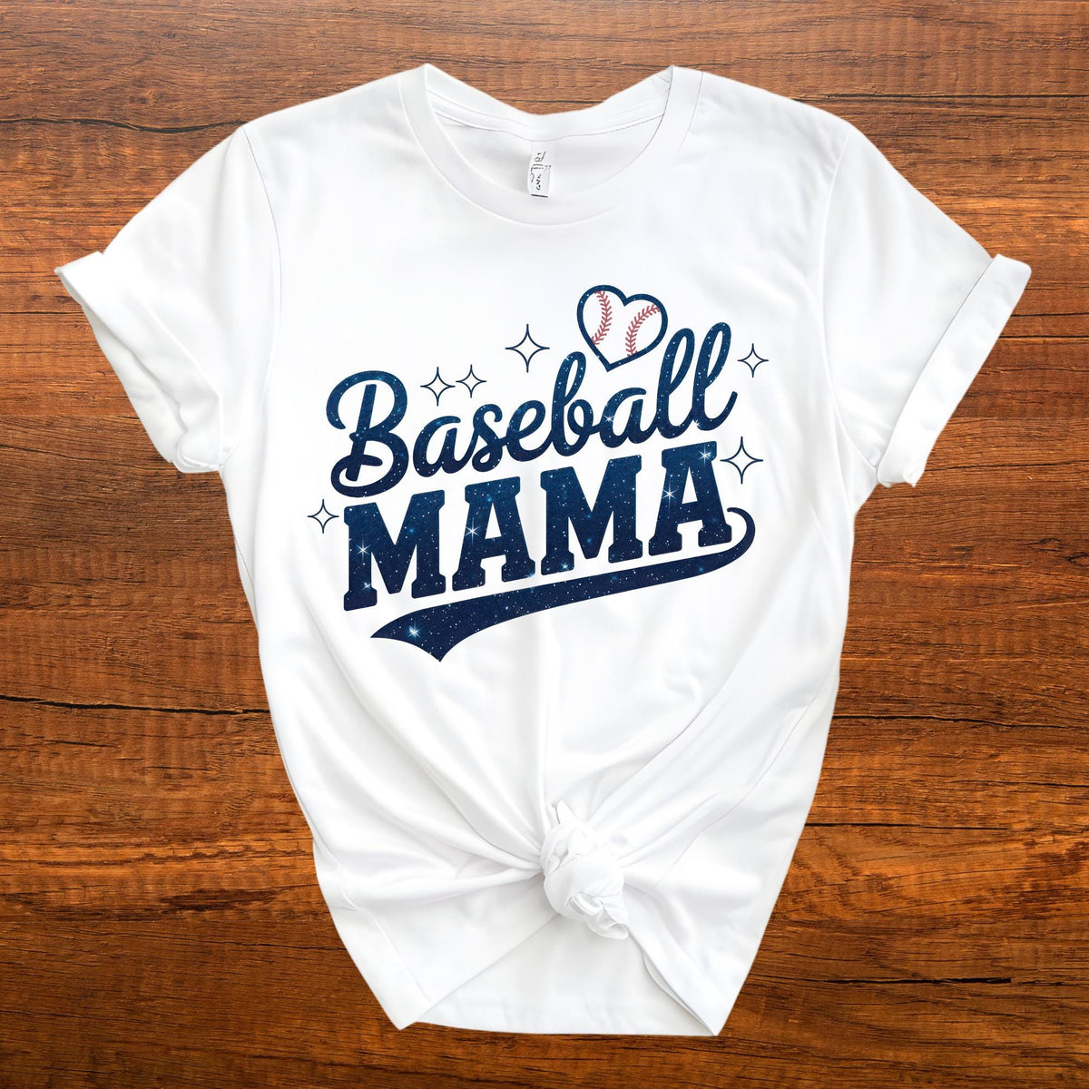 Baseball Mama Glitter Look Mom T-Shirt