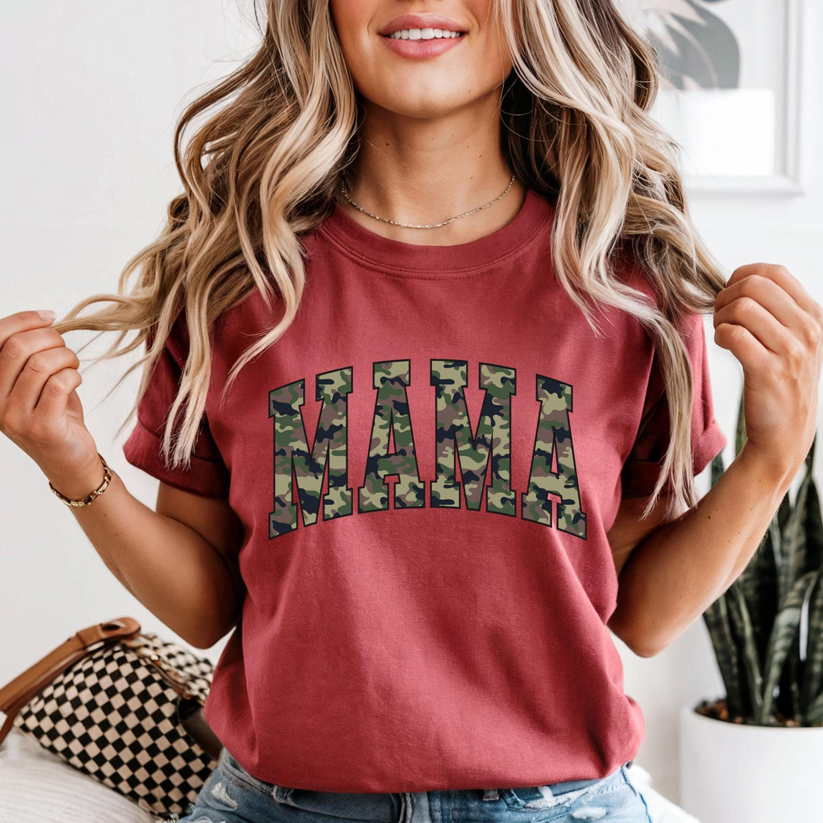 Camo Mama Varsity Mother’s Day Comfort Colors® T-Shirt