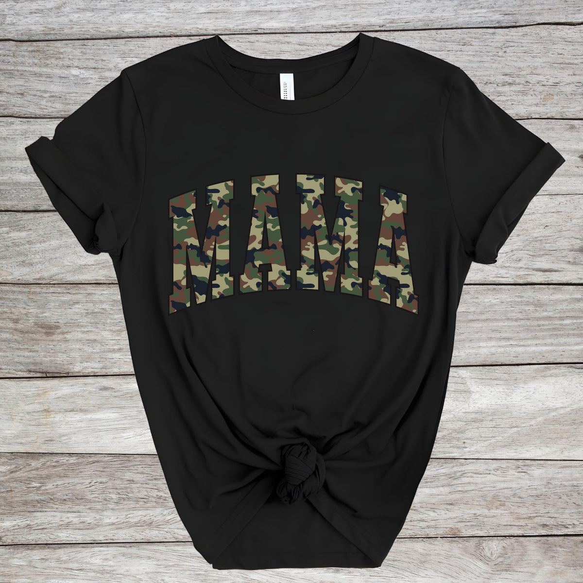 Camo Mama Varsity Mother’s Day Comfort Colors® T-Shirt