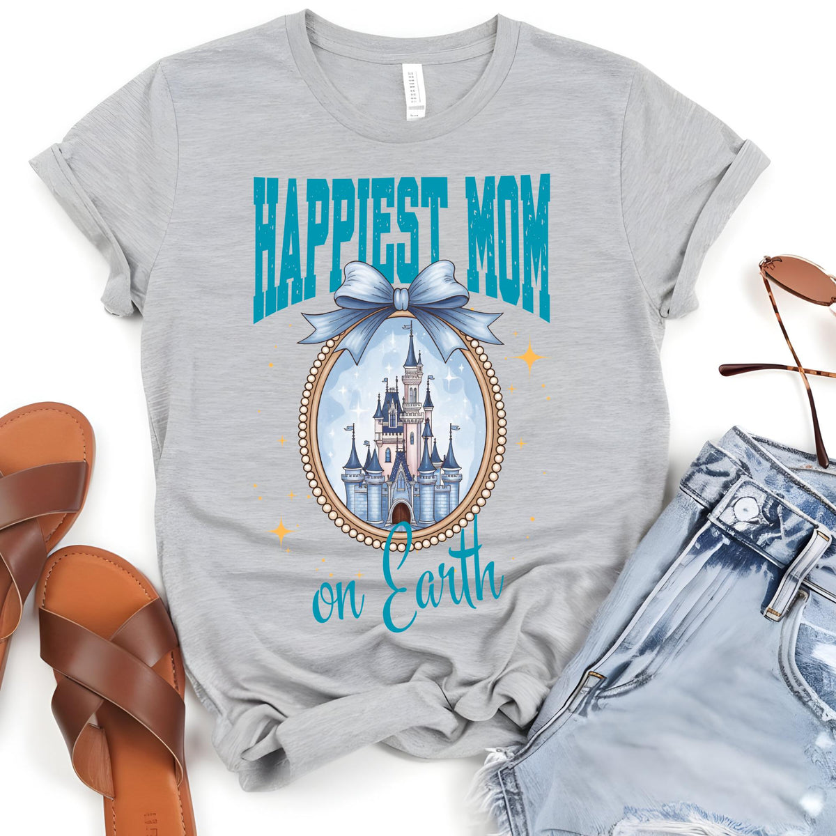 Castle Bow Mama Shirt, Coquette Mom Tee, Theme Park Family Trip Shirt, Happiest Mom Tee, Mothers Day Gift for Mom